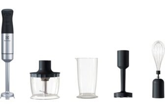 Electrolux Frullatore a Immersione Create 5 E5HB2-8SS, Potente 1000W, Tecnologia TruFlow, Funzione Turbo, 2 velocità, Accessori Frusta e Mini-tritatutto, Acciaio Inox