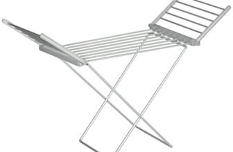 HOMCOM Stendino Elettrico Riscaldato con Ali, Stendibiancheria Pieghevole in Lega di Alluminio Salvaspazio, 144x53x91cm, Argento