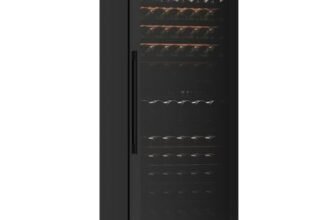 Klarstein Velaire Cantinetta per Vino Doppia Temperatura – 122 Bottiglie, 2 Zone, 5-22°C, LED, Touch, UV, 11 Ripiani, Free-Standing o Incasso, Cantina Frigo per Vino