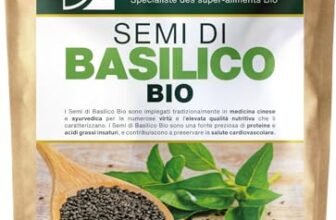 Semi di Basilico Bio 500G | Sazietà, Rinfrescanti, Ricchi di Proteine | Simili ai semi di Chia | Qualità Superiore