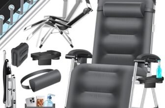 KESSER® Lettino XXL – pieghevole, Resistente alle Intemperie, Portata 200 kg, Rivestimento ergonomico, Schienale regolabile, Portabicchieri e Cuscino per le Braccia, Con Tenda – Antracite