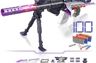 HAUTIK Pistola Giocattolo per Nerf Cecchino, 100+ Stili Pistole Elettrica Giocattolo da Cecchino con 100 freccette, Fucile Giocattolo Regalo per Bambini 6-12 anni Maschio