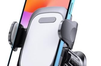 Mohard Porta Cellulare Auto, [Gancio Aggiornato & Stabile] Telefono Auto Bocchetta d’Aria Rotante a 360° Supporto Cellulare, Impugnature Cellulari Set per Interni Automobile per iPhone 16/15/14, 4-7″