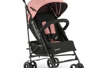 Passeggino KikkaBoo BEETLE, Passeggino da viaggio fino a 22 kg, Pieghevole, Leggero, Compatto, Rosa