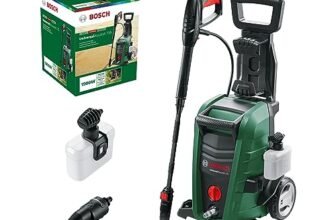 Bosch Idropulitrice UniversalAquatak 135, 2 ugelli, filtro per l’acqua, pistola ad alta pressione, tubo flessibile da 7 m, cavo da 5 m, potenza 1900 Watt, pressione: 135 bar, portata max.: 410 l/h