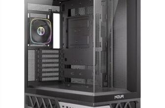 Noua Orizon MK100 | Case PC Gaming ATX Mid Tower | Ventola PWM Led ARGB | USB 3.0 e Type-C | Supporto Raffreddamento Liquido 360 mm | Vetro Temperato e Mesh | Nero