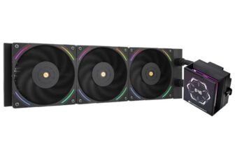 TR Hyper Vision 360 ARGB Raffreddatore liquido CPU AIO nero, display LCD IPS con risoluzione 480×480 per AM5/Intel LGA1851/1700 LCD 3,95 pollici che assorbe i magneti per le immagini