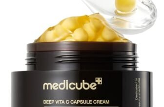 medicube Crema Idratante Per Il Viso Deep Vitamin C Golden Capsule, Liposomi, Per Rughe, Skin Radiance, Gel Trasparente Per Un’Idratazione Luminosa, Cura Della Pelle Coreana 1,94 Oz