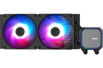 MSI MAG CORELIQUID A13 240 AIO CPU Liquid Cooler – Copertura completa della CPU, Design migliorato del canale d’acqua,CycloBlade 7, Radiatore a flusso separato, Ventole con cuscinetto a RIFLE
