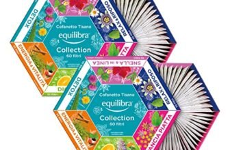 Cofanetto Tisane Collection Integratori Alimentari, 100% Ingredienti Funzionali, Selezione di 6 Tisane, Materiali Riciclabili, Box Regalo, 240.0 Grammi