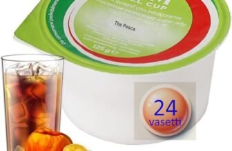 AM Gel Cup Acquagel The Pesca Senza Zucchero, Acqua Gelificata – 24 Vasetti da 125g