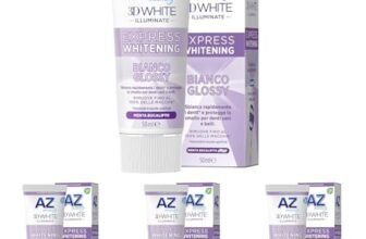 AZ Dentifricio 3DWhite Illuminate Express Whitening Bianco Glossy 50ml. 1 Dentifricio (Confezione da 4)