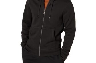 Amazon Essentials Felpa con Cappuccio e Cerniera Integrale in Pile (Disponibile nelle Taglie Big & Tall) Uomo, Nero, L