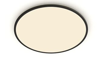 Philips Lighting Plafoniera con LED integrato SuperSlim, per esterni, IP54, 2700K, Nera