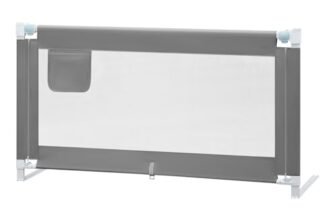 WOLTU Sponda Letto Bambini Anticaduta 150 cm, Barra di Sicurezza con Doppio Blocco, Altezza Regolabile 69-87 cm, per Materasso, Grigio Scuro