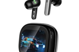 NE46 Cuffie Traduzione Simultanea, 135 lingue, 8 Modalità di Traduzione, Tempo di Riproduzione 60 ore, Monitoraggio Della Frequenza Cardiaca e Dell’ossigeno nel Sangue, Cuffie con Schermo LCD