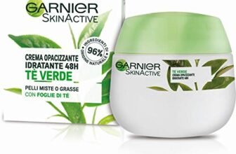 Garnier Crema Viso Idratante Opacizzante SkinActive, Ottima per Pelli Miste o Grasse, Arricchita con The Verde, 50 ml, Confezione da 1