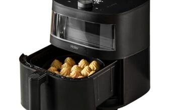 Friggitrice ad aria Haier Serie 5, 9 in 1, Display, Cuocere, Arrostire, Grigliare, Cottura Lenta, Scongelare, Yogurt, 7L, [Nero]