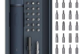 HOTO Kit Cacciavite Elettrico 3,6V, Set Avvitatore Elettrico con 25 Punte S2, 3 Livelli di Coppia, 220 RPM, Batteria 1500mAh, Ricarica USB-C, Luce LED per Riparazioni Domestiche
