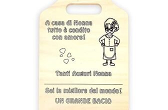 NM Idee Regalo nonna compleanno Idee regali per la nonna o mamma anziana Tagliere Targa Targhetta in legno Personalizzabile per nonna da nipote regali di Natale o Festa dei nonni