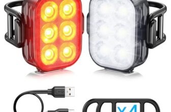 Luci Bicicletta，Luci Anteriori e Posteriori di Bicicletta，Luci di Sicurezza LED in Modalità 4+6，Ricarica USB Impermeabile IP65，Adatto per Varie Bici da Strada e Mountain Bici e Viaggi Notturni.