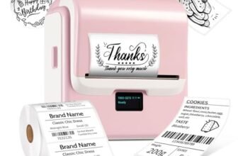 ORGSTA Label Maker Machine with Tape, T003 Thermal Label Maker, 2 Inch Bluetooth Label Printer Compatible with Phone & PC, Sticker Printer Barcode Thermal Maker for Small Business, Home, School