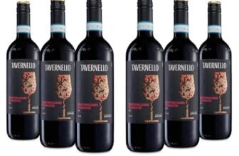 Tavernello Montepulciano d’Abruzzo DOC, Gusto Corposo e Persistente, 12.5% Vol, Confezione con 6 Bottiglie da 0,75 L