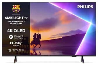 Philips Ambilight 43PUS8510 4K QLED Smart TV – Display 43’’ con piattaforma Titan OS, Pixel Precise Ultra HD e Dolby Atmos Sound – Funziona con Alexa e Google Voice Assistant