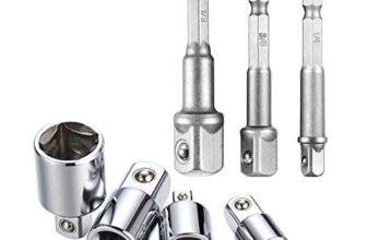 Newder 4 Pezzi 1/2 “3/8” 1/4 “Socket Ratchet Converter Riduttori Adattatori Tool Set+ 3 Pezzi Punta per Trapano, con Codolo Esagonale, Adattatore, 1/4″ 3/8″ 1/2”