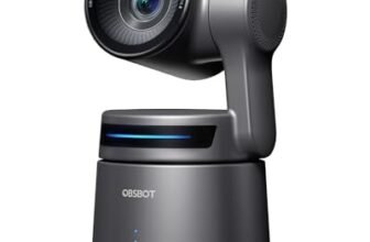 OBSBOT Tail Air NDI Streaming Camera 4K, PTZ con Tracciamento AI, App Intelligente, Controllo Gestuale, Webcam HDMI/USB-C/Senza Fili, per YouTube, Chiesa, Creatori di Contenuti.