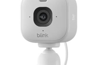 Videocamera Mini 2K+ Blink (ultimo modello) | Videocamera di sicurezza domestica con alimentatore plug-in, risoluzione video 2K, zoom 4x, visione notturna a colori | 1 videocamera – Bianca