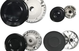 Kit Bruciatori + Coprispartifiamma per Piano Cottura – Set 4 Piattelli + 4 Bruciatori Compatibili Con Ariston, Indesit, Samet, Sabat e Nardi