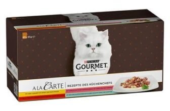 PURINA GOURMET A la Carte – cibo umido per gatti, diversi tipi, Confezione da 60 sacchetti da 85 g – Total 5100 gr