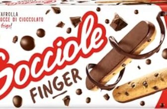 Pavesi Biscotti Frollini Gocciole Finger, Biscotti Snack, Pastafrolla con Base e Gocce di Cioccolato, Snack Gustoso, Confezione 120g