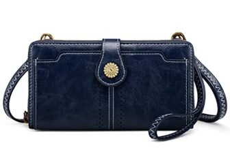 S-ZONE Donna Borsa a Tracolla per Cellulare in Pelle PU Porta Cellulare con Blocco RFID con Fessure per Carte Tracolla Rimovibile Regolabile Adatto a Cellulari Sotto 6.7″