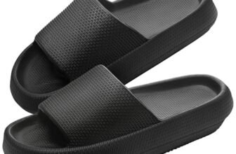 AMZHOTER Ciabatte Morbide e Comode Pantofole da Casa, Sandali Antiscivolo Estivi da Spiaggia e Piscina, Rosa Nero