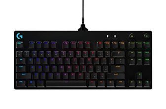 Logitech G PRO Tastiera gaming meccanicadesign ultraportatile senza tastierino numerico, cavo micro-USB rimovibile, tasti con retroilluminazione RGB LIGHTSYNC da 16,8 milioni di colori – Nero