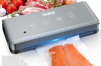 YASHE Macchina Sottovuoto Alimenti con Modalità Secco e Umido, Macchina Sottovuoto Multifunzione 5 in 1 Sigillatrice per Cottura Sous Vide e Conservare Carne, Pesce, Frutta e Verdura
