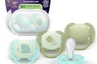 Philips Avent Ciucci Ultra Soft Day & Night – Design ortodontico, da 0 a 6 mesi, si illuminano al buio, tettarella in silicone, no BPA, custodie per sterilizzazione, pack da 4 pezzi, SCF094/09