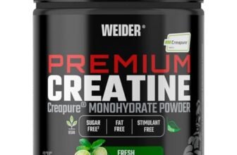 Weider Premium Creatine (375g) Gusto Limonata di menta fresca, Creatina Monoidrato 100% Creapure, assorbimento ottimale, Senza Zucchero,Vegano, Aiuta ad aumentare le prestazioni fisiche (75 porzioni)