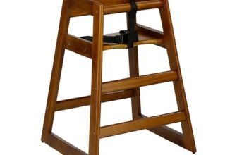 Totò Piccinni SEGGIOLONE IMPILABILE Bimbo Pappa in Legno, con Protezione, Stabile e Sicuro (Noce, Massello)