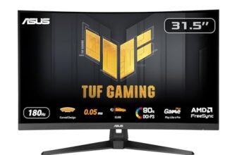 ASUS TUF Gaming VG32WQ3B, Monitor Curvo da 31,5″, Quad HD VA (2560×1440), 0,5 ms (GTG), 180Hz, Tecnologia Extreme Low Motion Blur, FreeSync, 90% DCI-P3, Nero