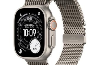 Apple Watch Ultra 3 GPS + Cellular, Cassa 49 mm in titanio naturale con Loop in maglia milanese in titanio naturale – Large