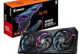 Gigabyte AORUS Radeon RX 9070 XT ELITE 16G Scheda Grafica – 16 GB GDDR6, 256 bit, PCI-E 5.0, 3100 MHz Frequenza Base, 2 x DisplayPort, 2 x HDMI, GV-R9070XTAORUS E-16GD
