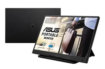 ASUS ZenScreen Monitor Portatile 15.6” 1080P FHD (MB165B) – Monitor da viaggio IPS USB-C, Anti-sfarfallio, Filtro Luce Blu, Display Esterno per Laptop e Macbook