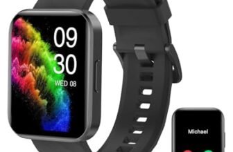 RUIMEN Smartwatch Uomo Donna Orologio Smart Watch Risposta Chiamate Contapassi Cardiofrequenzimetro da polso Saturimetro Orologio Fitness Sportivo Impermeabile Notifiche Messaggi per Android iOS Nero