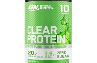 Optimum Nutrition Clear Protein 100% Proteine Vegetali Isolate in Polvere, Gusto Sorbetto al Lime, 280g, 10 Porzioni