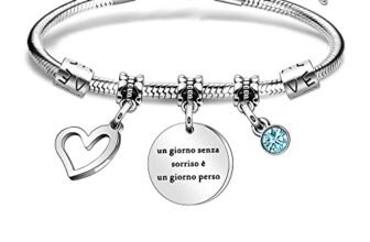 AGR8T Bracciali regali del migliore amico Regalo Amicizia Bracciale,Donna Compleanno Bracciale un giorno senza sorriso è un giorno perso Regali di Natale,Regalo Ringraziamento,Regalo Compleanno