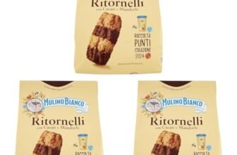 Mulino Bianco Biscotti Frollini Ritornelli con Cacao e Mandorle, Senza Olio di Palma, Colazione Ricca di Gusto, 700 g (Confezione da 3)