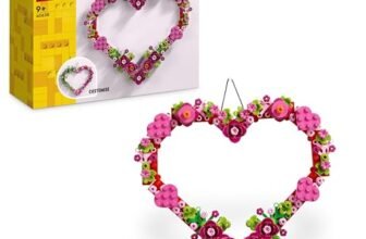 LEGO Cuore Ornamento Giocattolo – Kit di Arti e Mestieri – Modello Artistico da Esposizione con Fiori, Foglie e Cuoricini – Regalo di Compleanno per Bambine e Bambini da 9 Anni in su – 40638